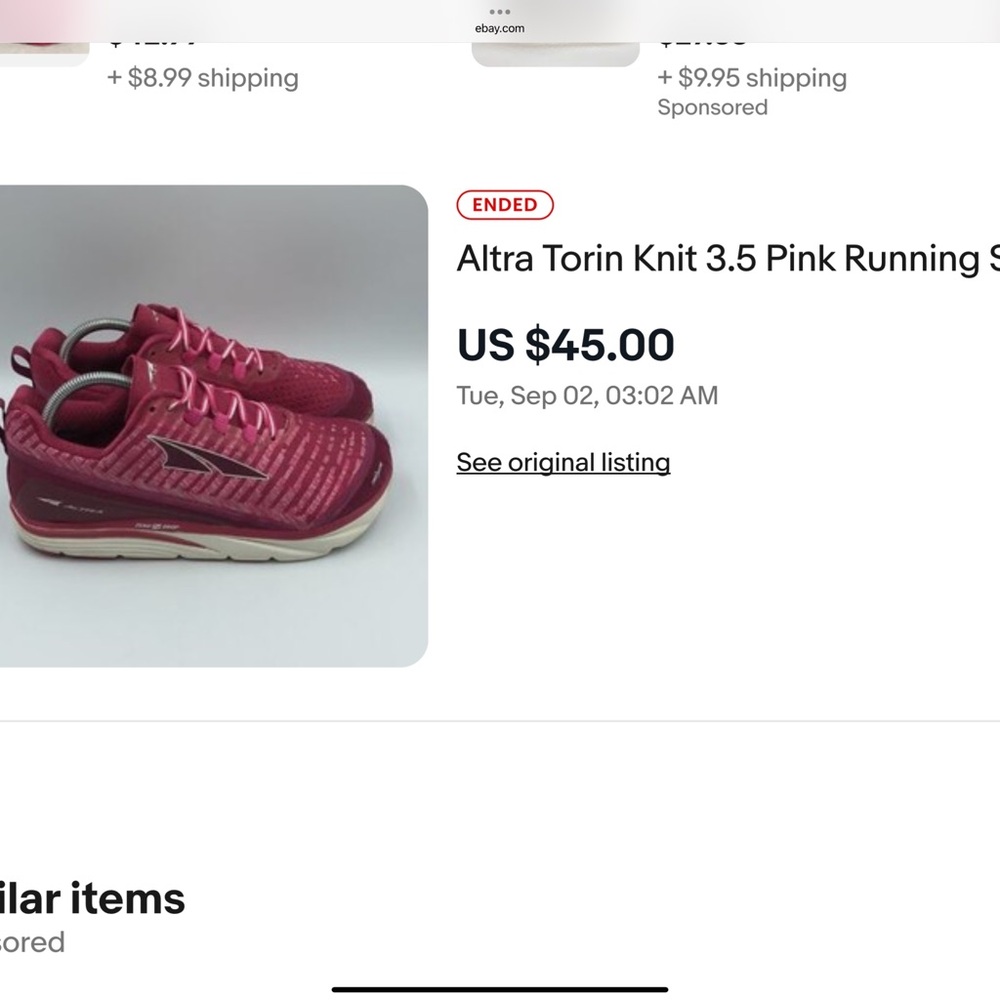 Altra torin knit 3.5 pink running shoe
